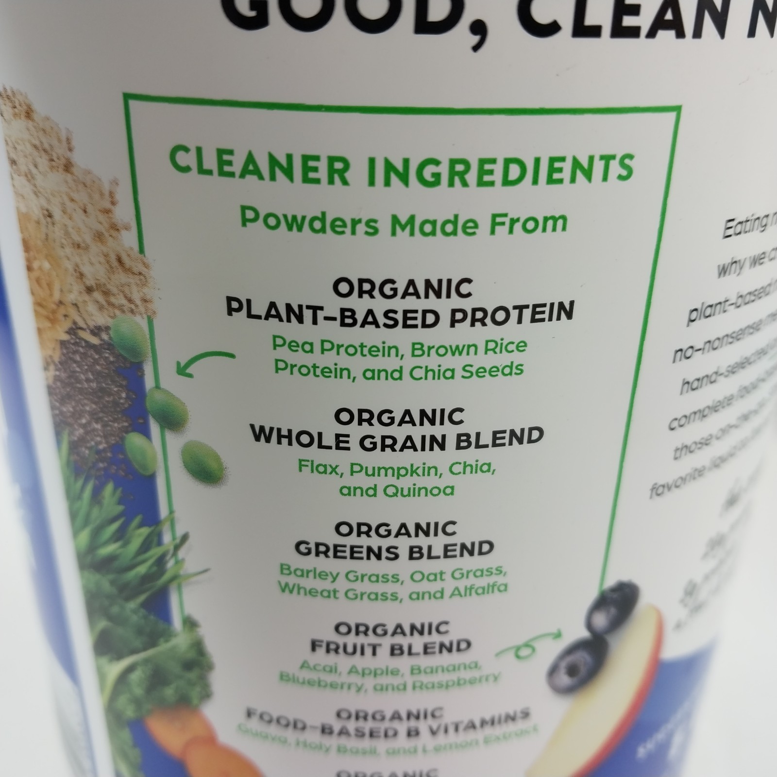 Organic Meal Powder Vanilla 2.0 Ib Orgain Vegan Replacement Protein Bean Plant