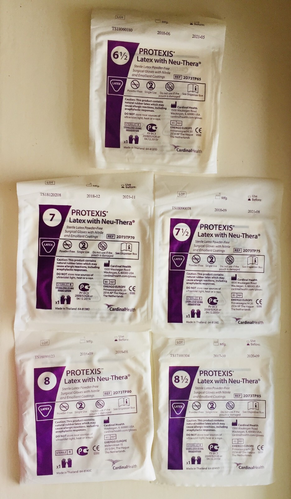 10 Pair PROTEXIS Latex With Neu-Thera Sterile Powder-Free Gloves