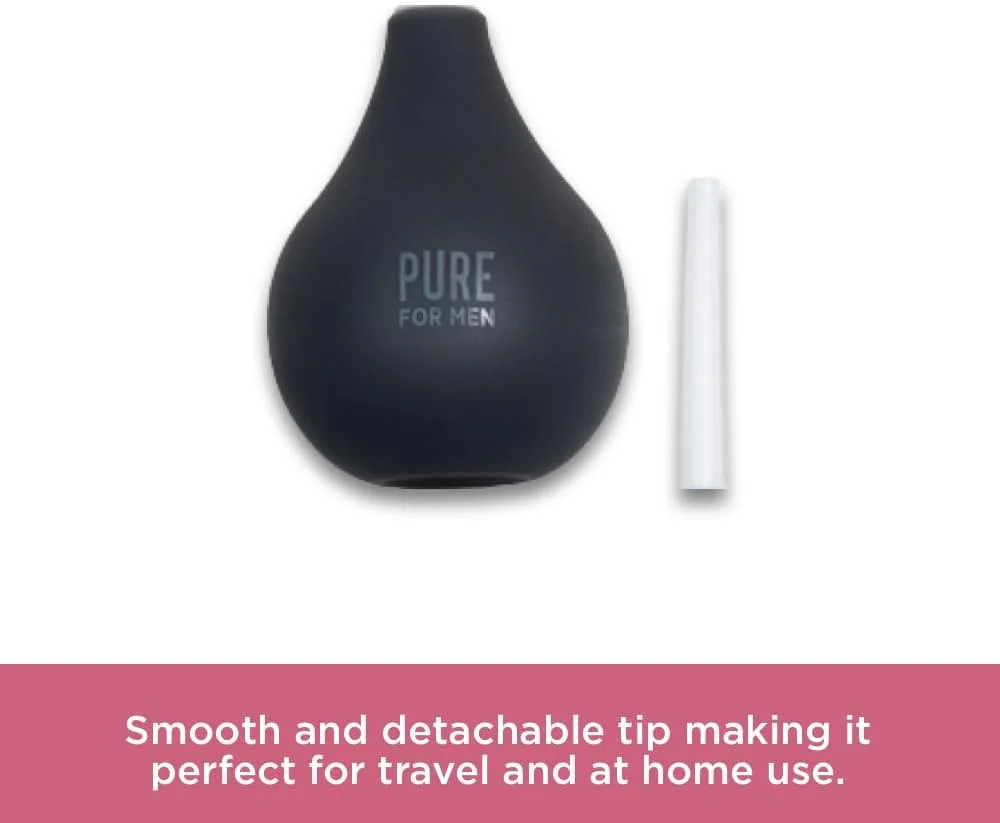 Pure for Men Bum Bulb | Anal Douche Kit with Detachable Tip | Reusable Enema, Ea