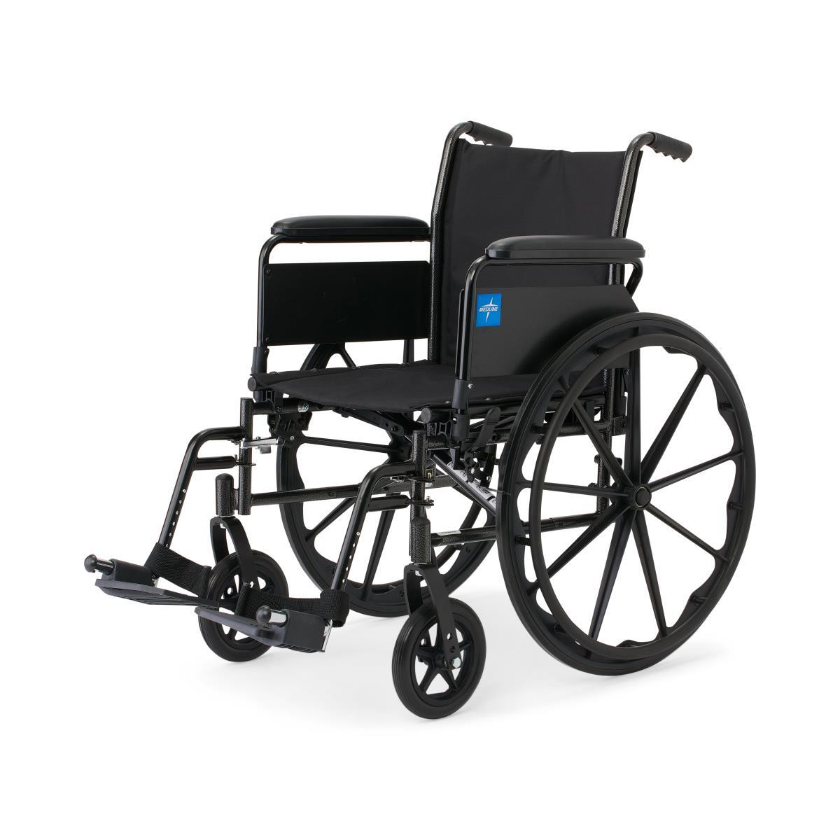 K3 Guardian 20″ Wide Wheelchair w/ Full-Length Arms & Swing-Away Footrests, Each