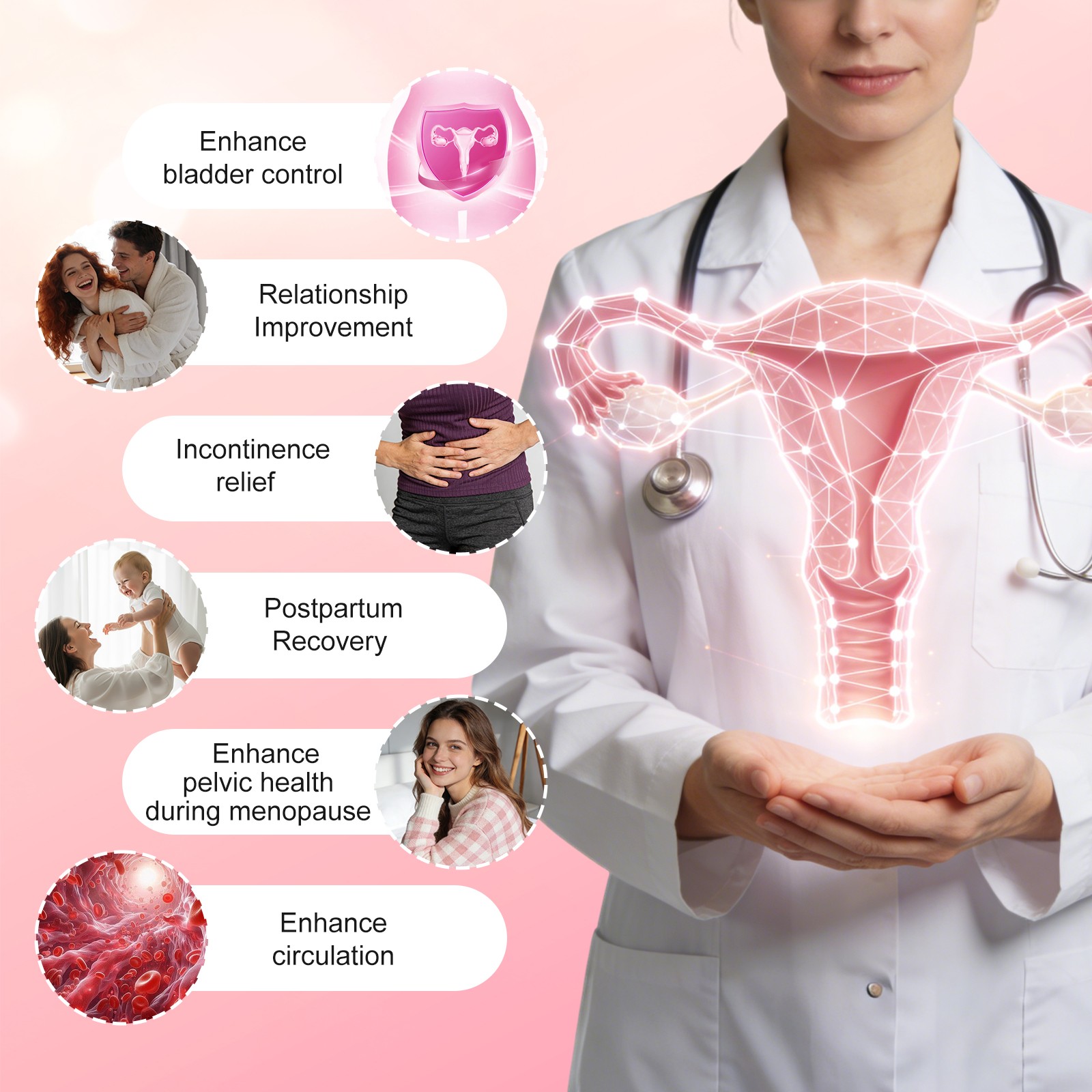 Pelvic Floor Kegel System Rechargeable Women Vaginal Tightening Home Care