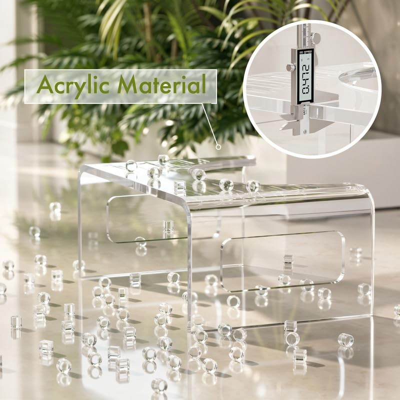 Toilet Step Stool 7 Inch Acrylic Clear Non Slip Squat Potty AmazerBath Inches