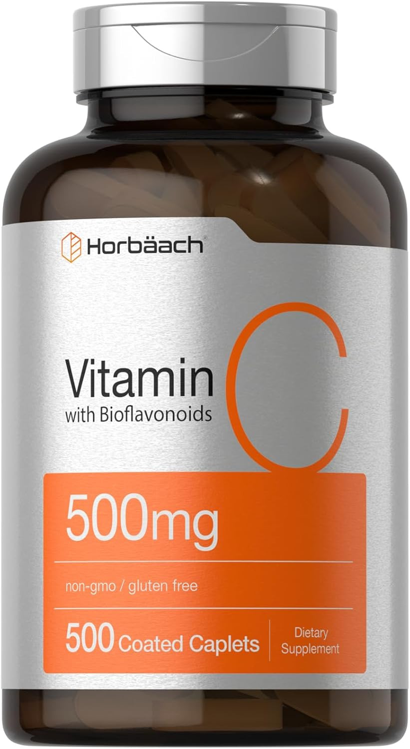Vitamina C 500 mg 500 tabletas con bioflavonoides y rosa mosqueta vegetariano
