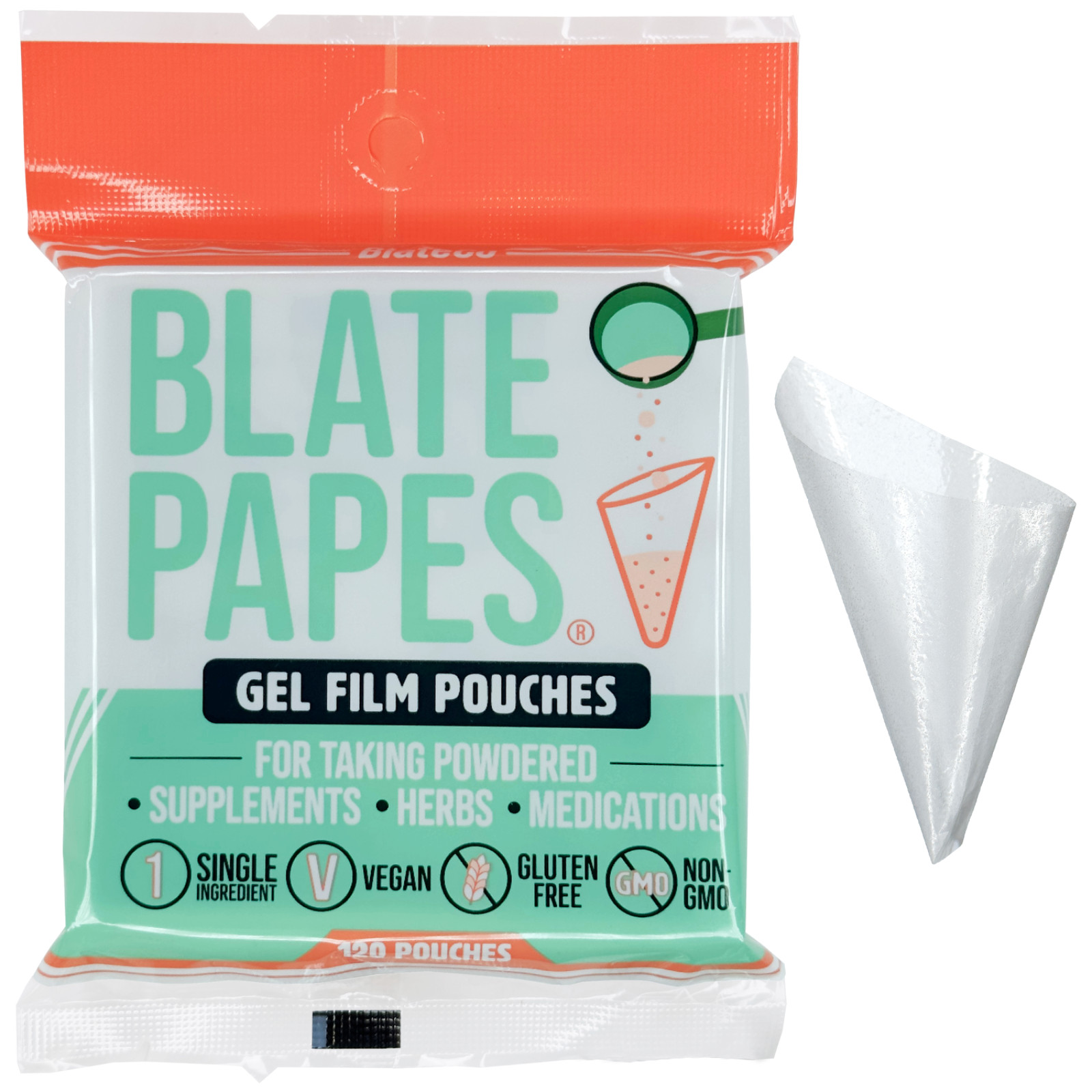 Blate Papes Edible Film Pouches | 120 Count for Herbal Supplements & Powders