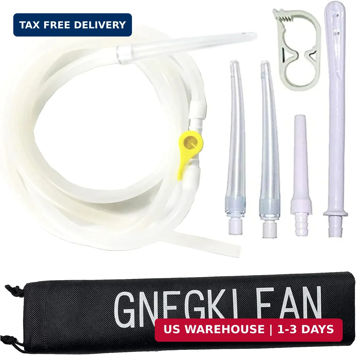 Enema Tubing Replacement Pack for Enema Bucket and Enemas Bag – 5.24ft. Long Sil