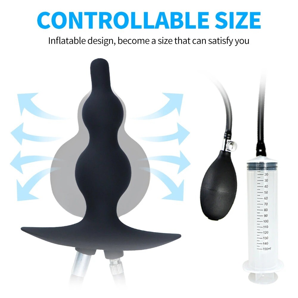 Inflatable Colon Cleanser Shower Enema Douche Nozzle Silicone Anal Cleaner Women