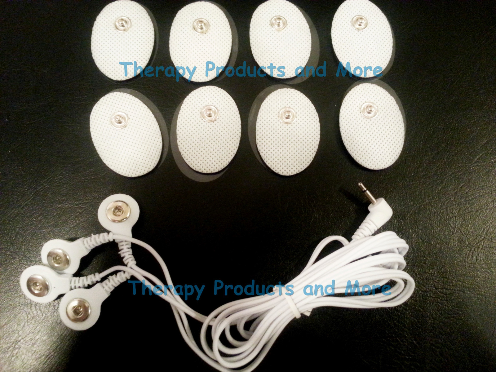 ELECTRODE LEAD CABLE-4 WAY(2.5mm) + MASSAGE PADS (8 SM OVAL)FOR TENS EMS THERAPY