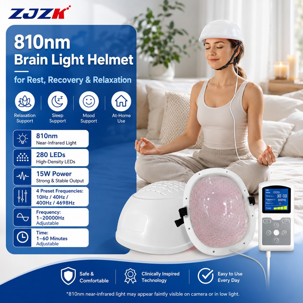 810nm Photobiomodulation Brain Helmet 280 LEDs NIR Light Therapy for Parkinson