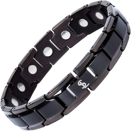 Smarter LifeStyle Elegant Titanium Magnetic Bracelet for Men Bracelet, Black