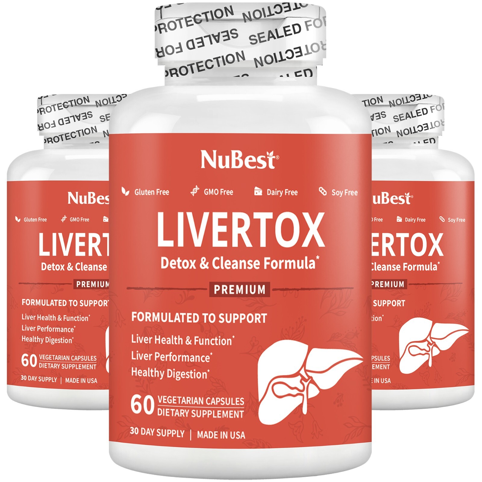 NuBest LiverTox – Premium Liver Cleanse, Detox & Repair 20+ Herbs (3 Pack)