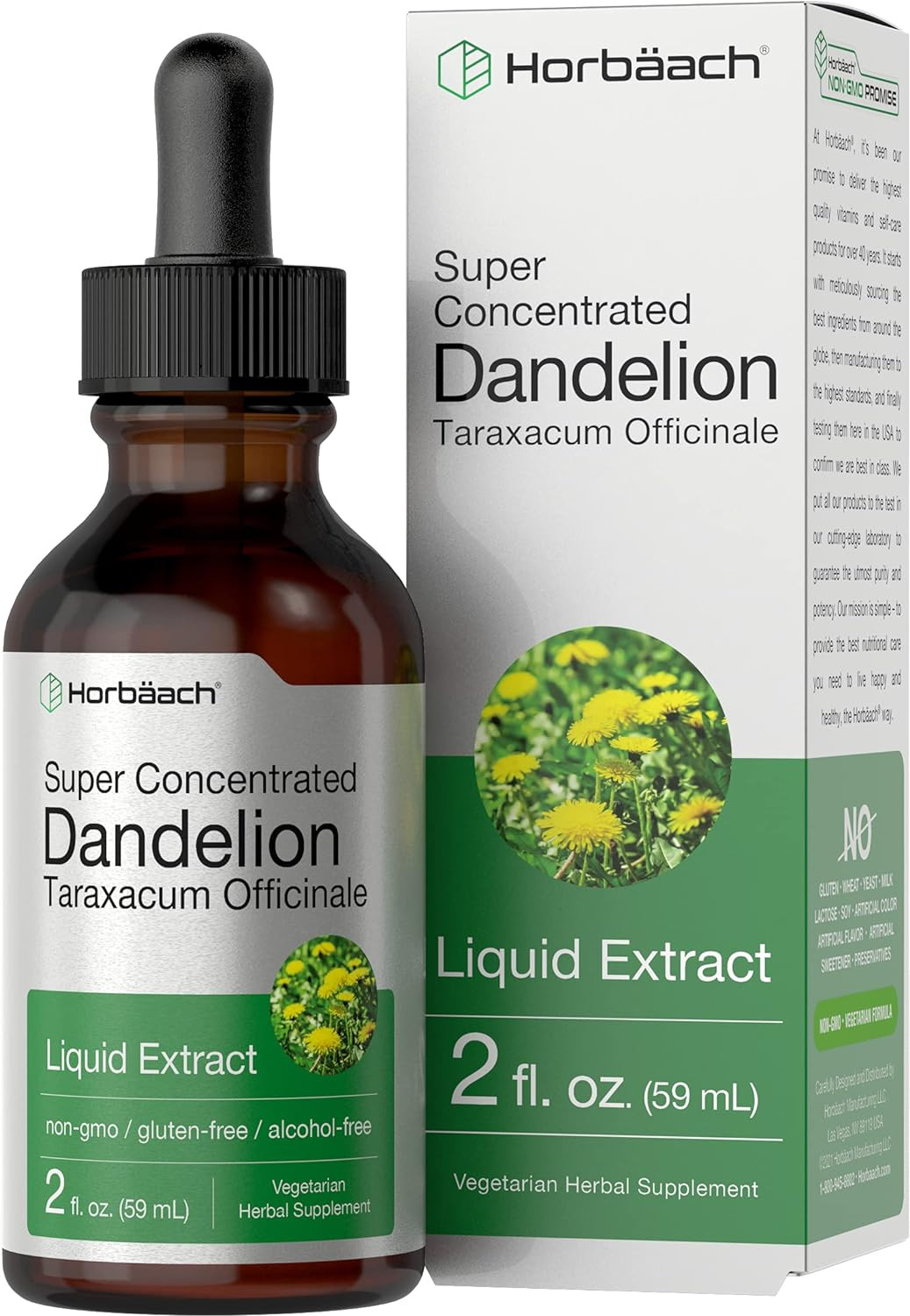 Extracto de Raíz de Diente de León 2 Fl Oz | Súper Concentrado Sin Alcohol