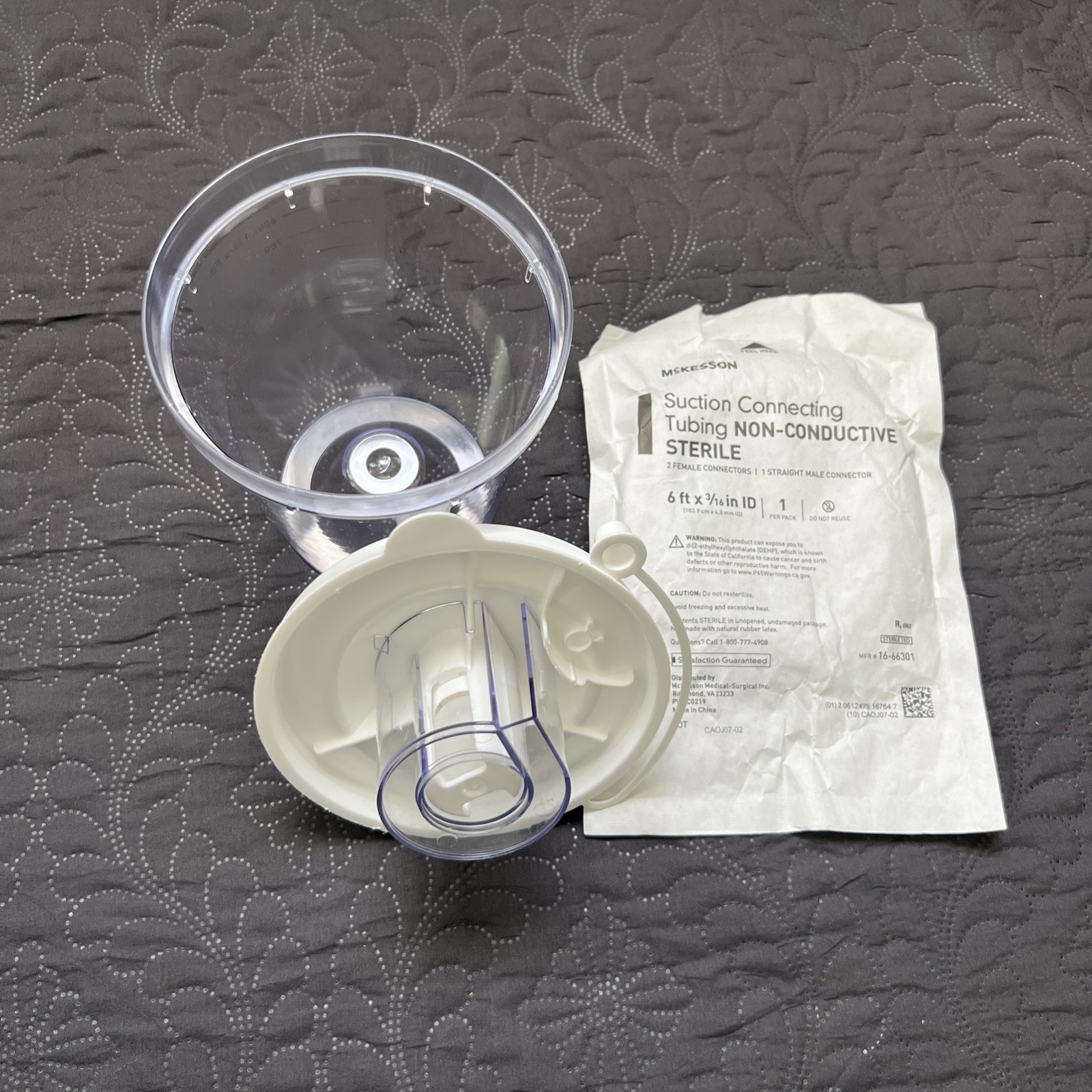 Devilbiss 800ml Canister Float Valve Shut-Off w/Mckesson Suction Tubing 16-66301