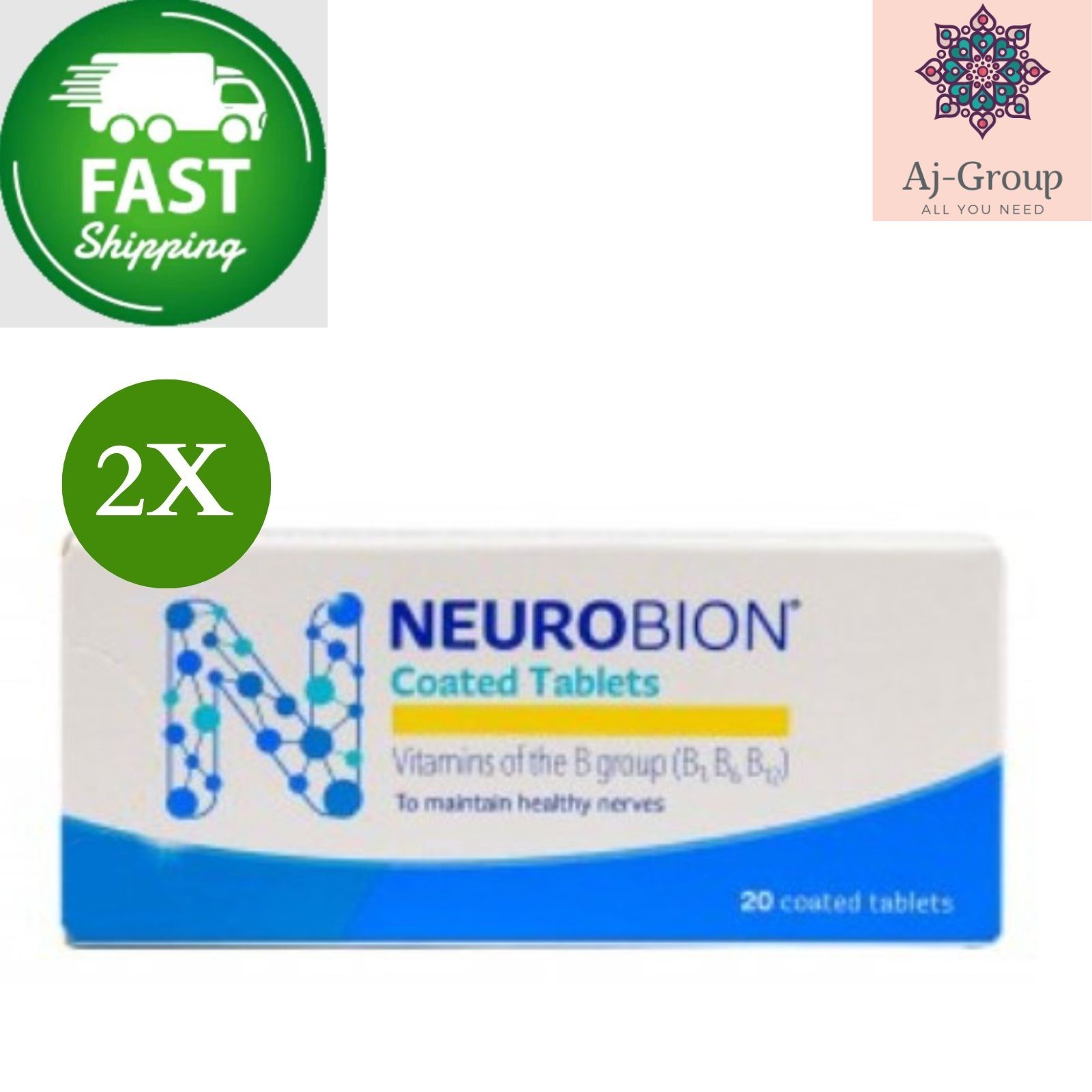 2 X Neurobion – Vitamin B1, B6, B12/Nerve Relief, 20 Tablets ⭐FAST SHIPPING⭐