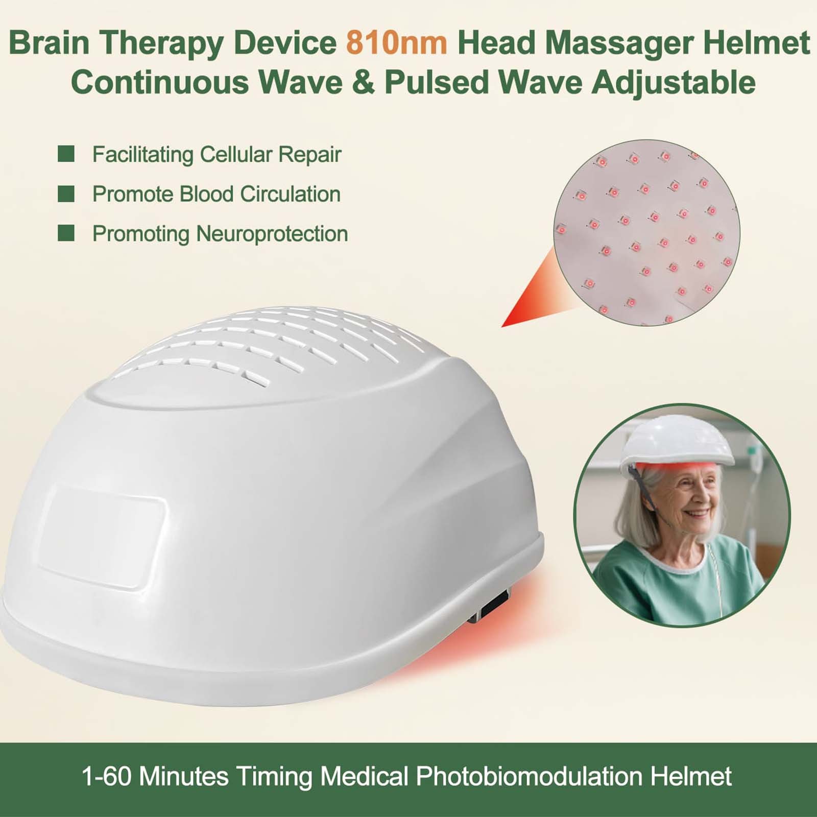 810nm Near Infrared Light Helmet for Brain Detoxification & Neural Circuit Care