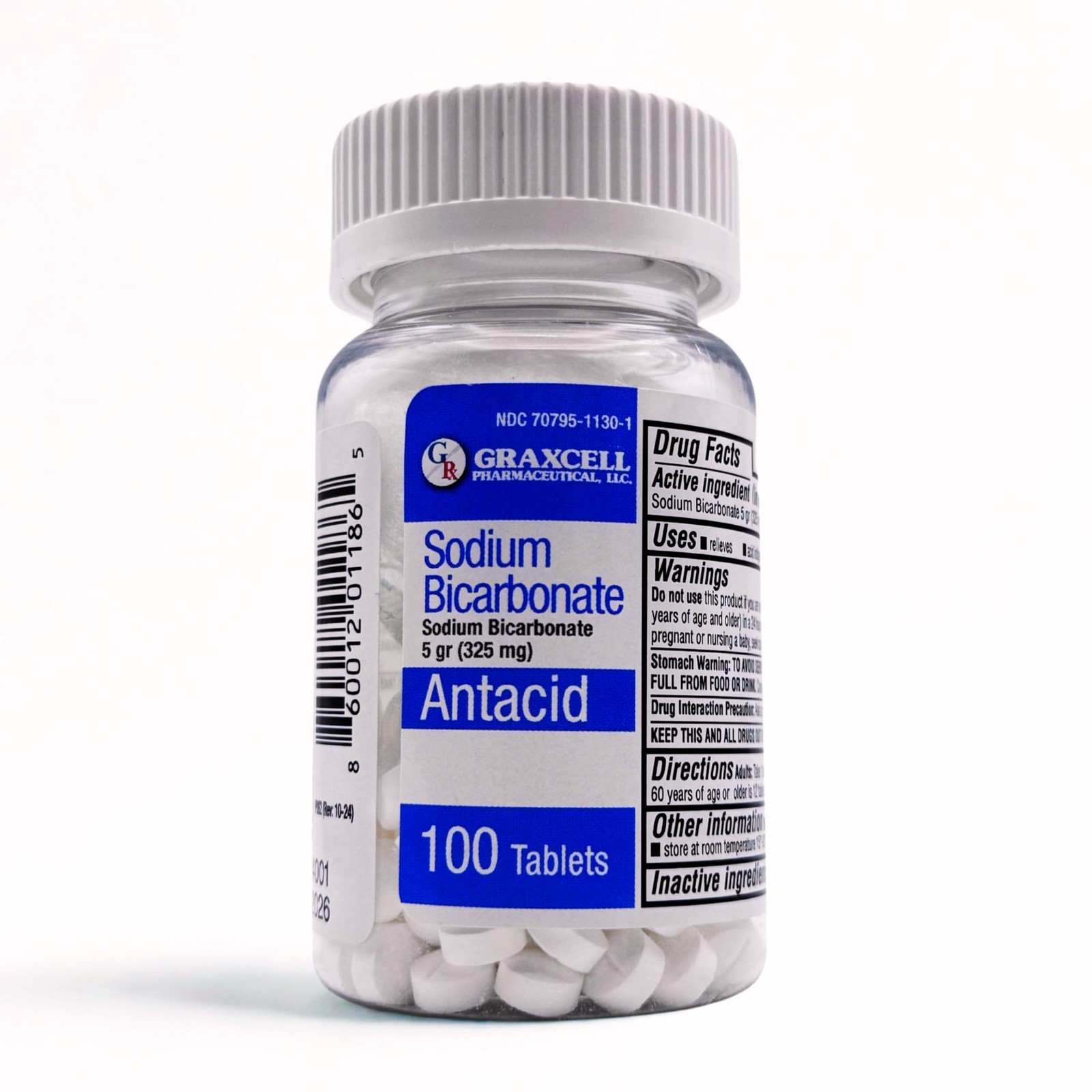 Graxcell Sodium Bicarbonate 325 MG 100 Count 100 Count(pack of 1), White