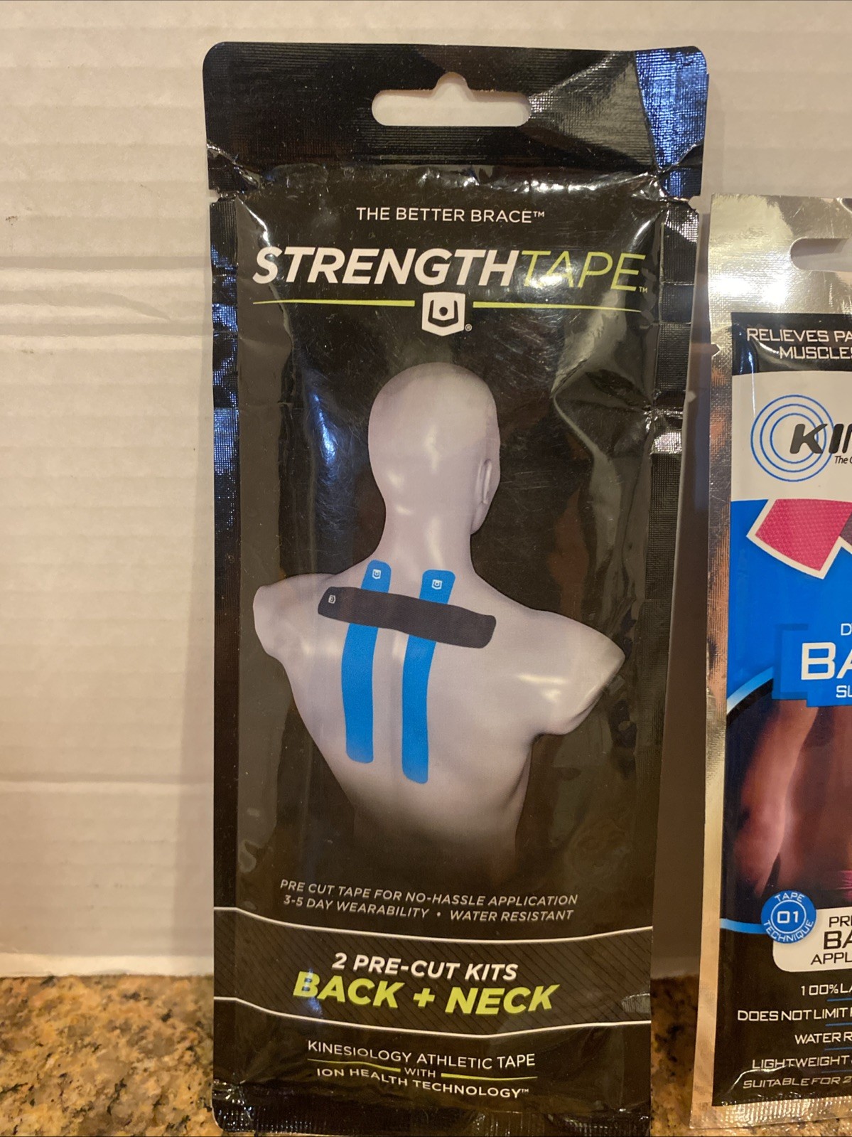 3 Pack Strength Tape Back + Neck, Knee Kinesiology Taping Kits 3 Pre-Cut Kits