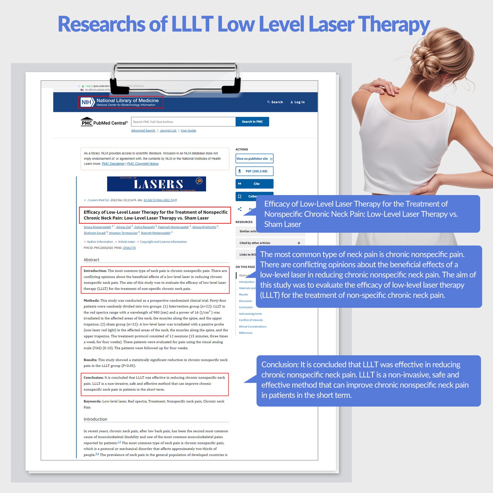 Professional Cold Laser Therapy Device 1760mW Red Light for Chronic Pain Relief