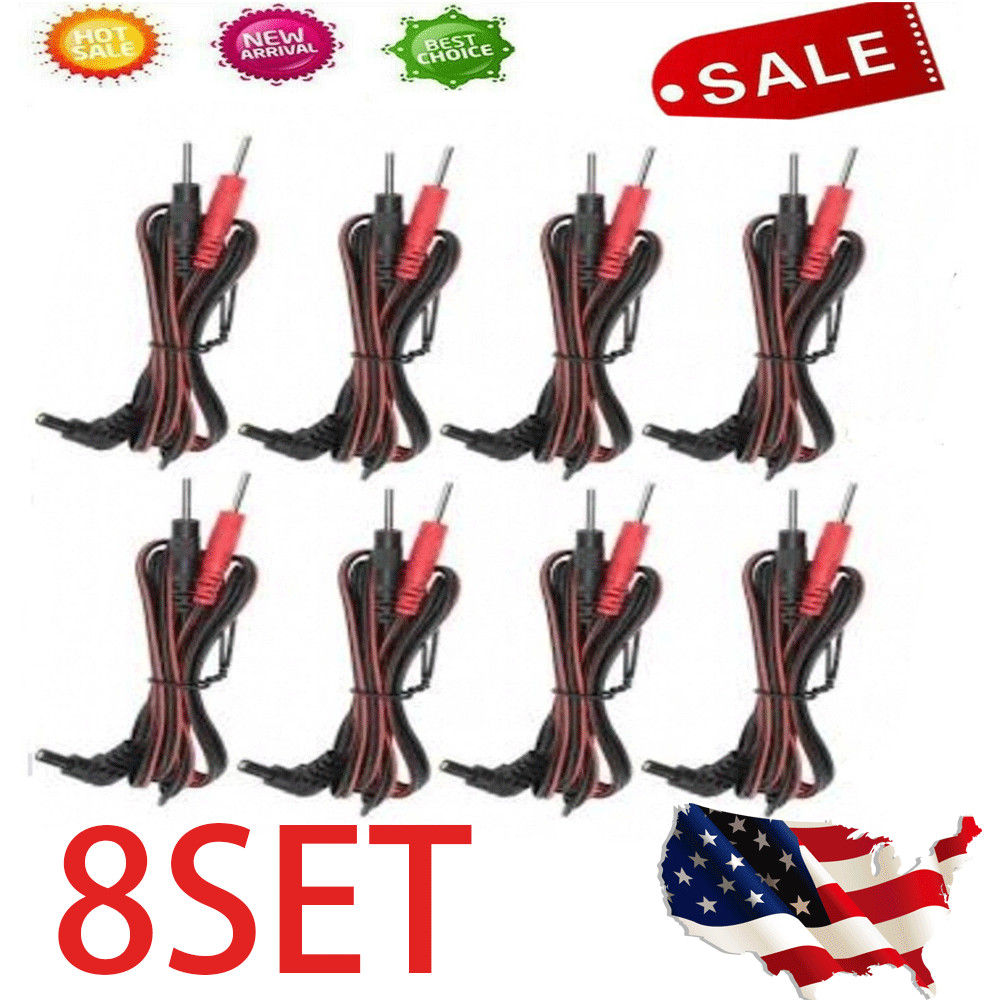 8SET For TENS Unit Lead Wires FOR INTENSITY 10 for TENS 2500 3000 7000 US