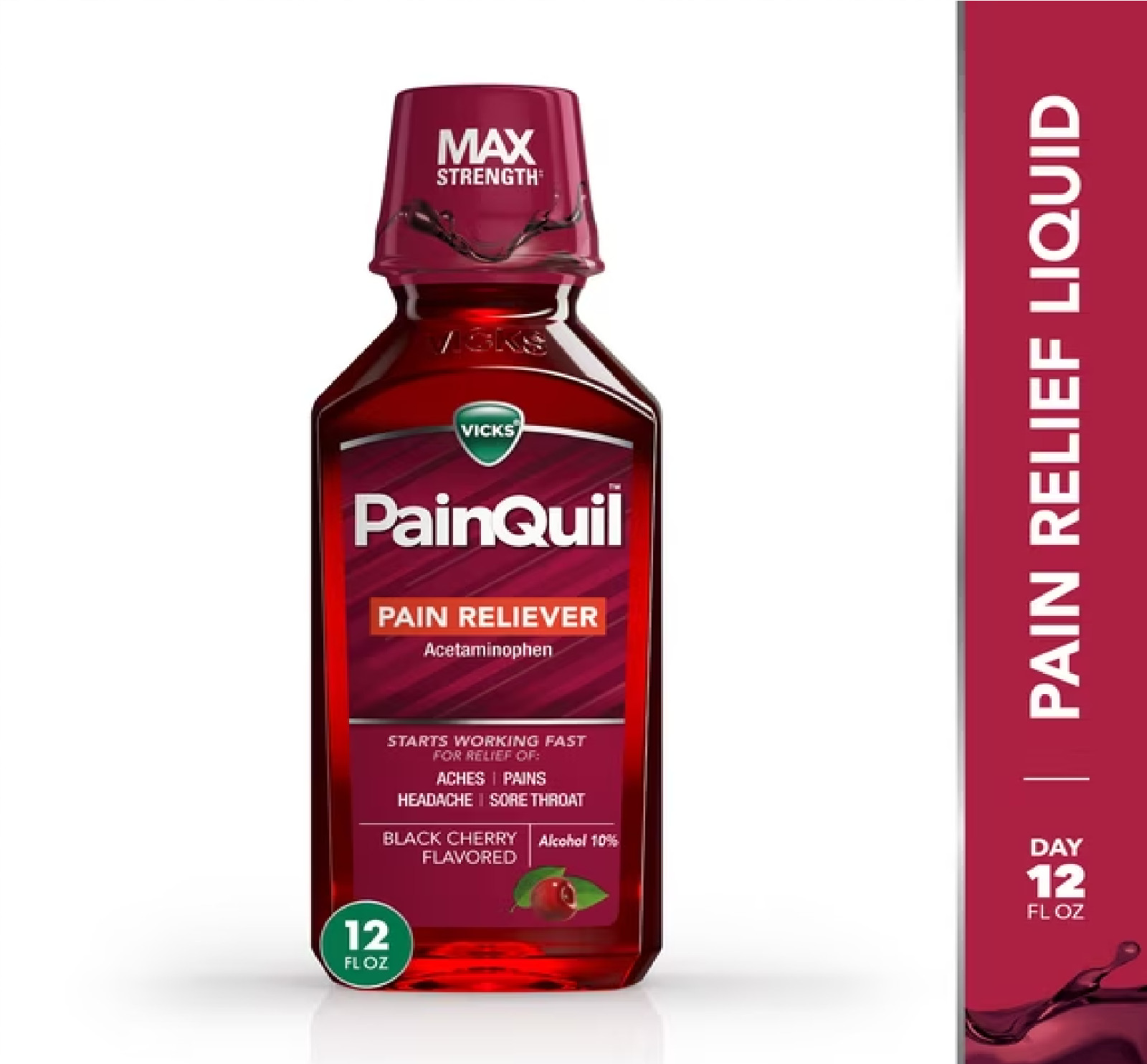 PainQuil Pain Relief Liquid, Acetaminophen Pain Reliever for Adults, 12 Fl oz