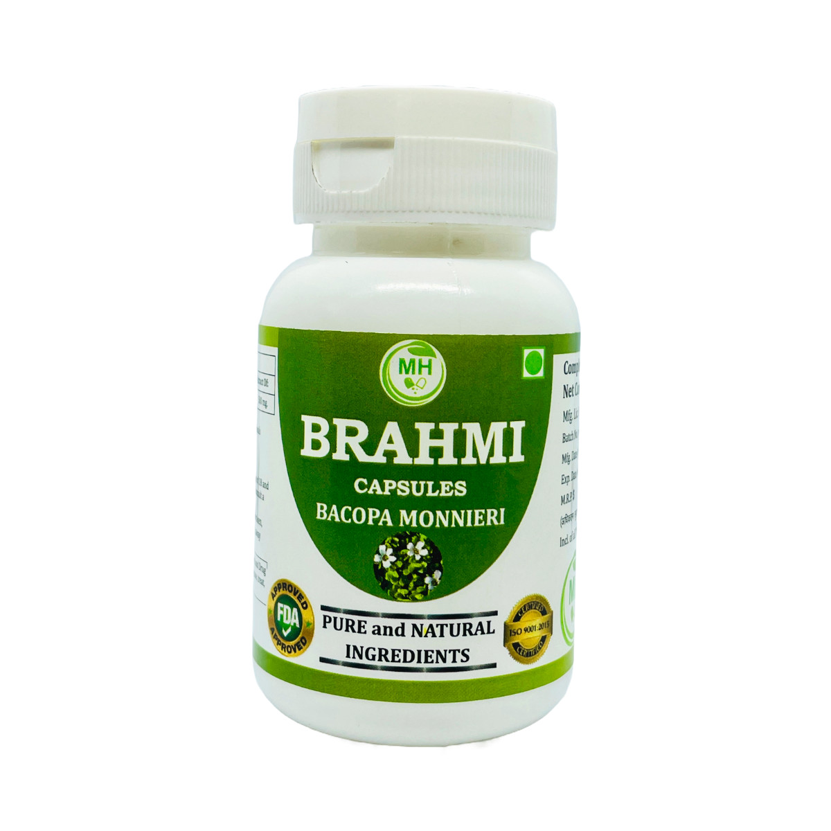 Morsan’s Centella Asciatica (Brahmi) Capsules, Pack of 60 x 500 mg. Veg. Capsule