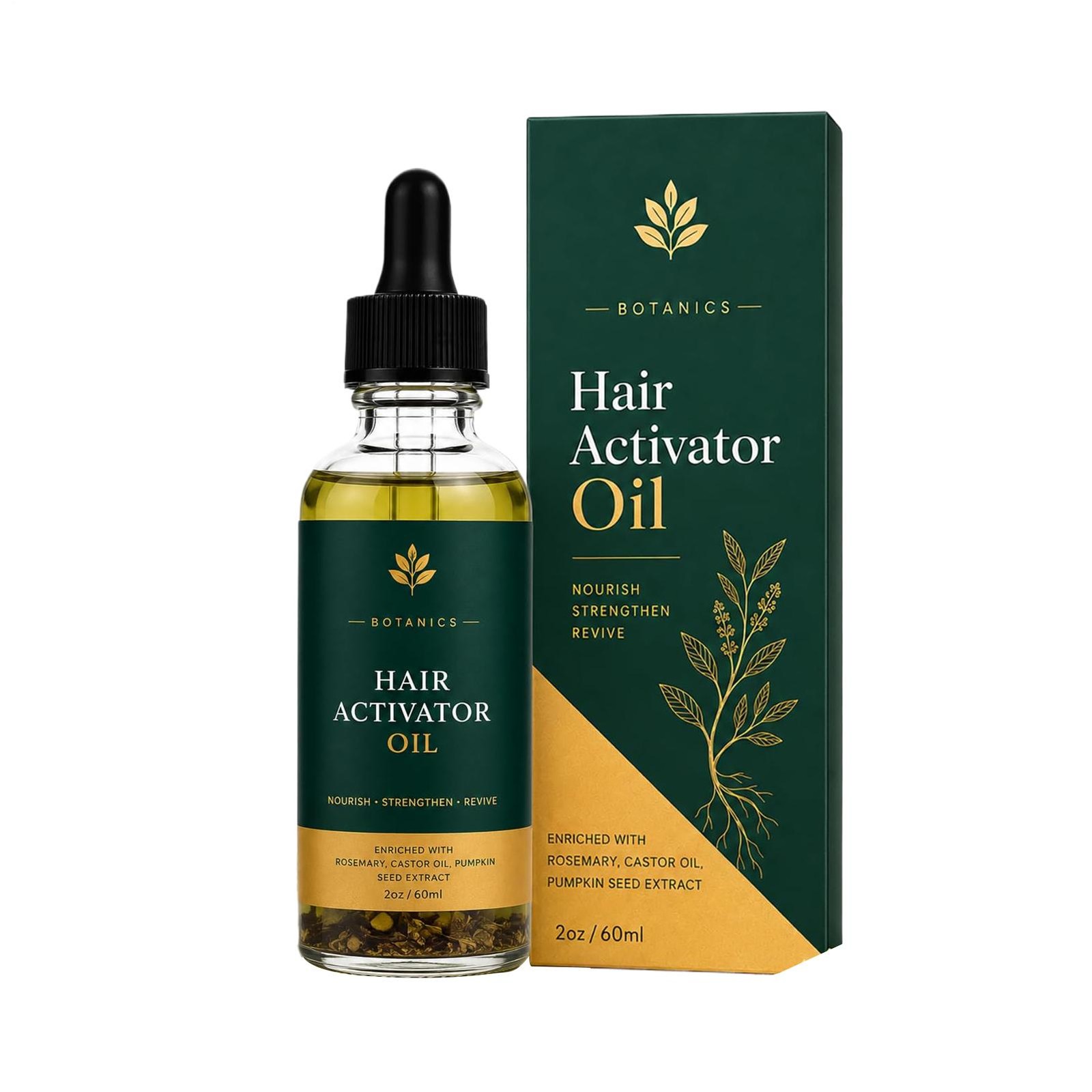 Organics Hair Activator Oil, with Rosemary Oil, Castor Oil, Pumpkin Seed Extract