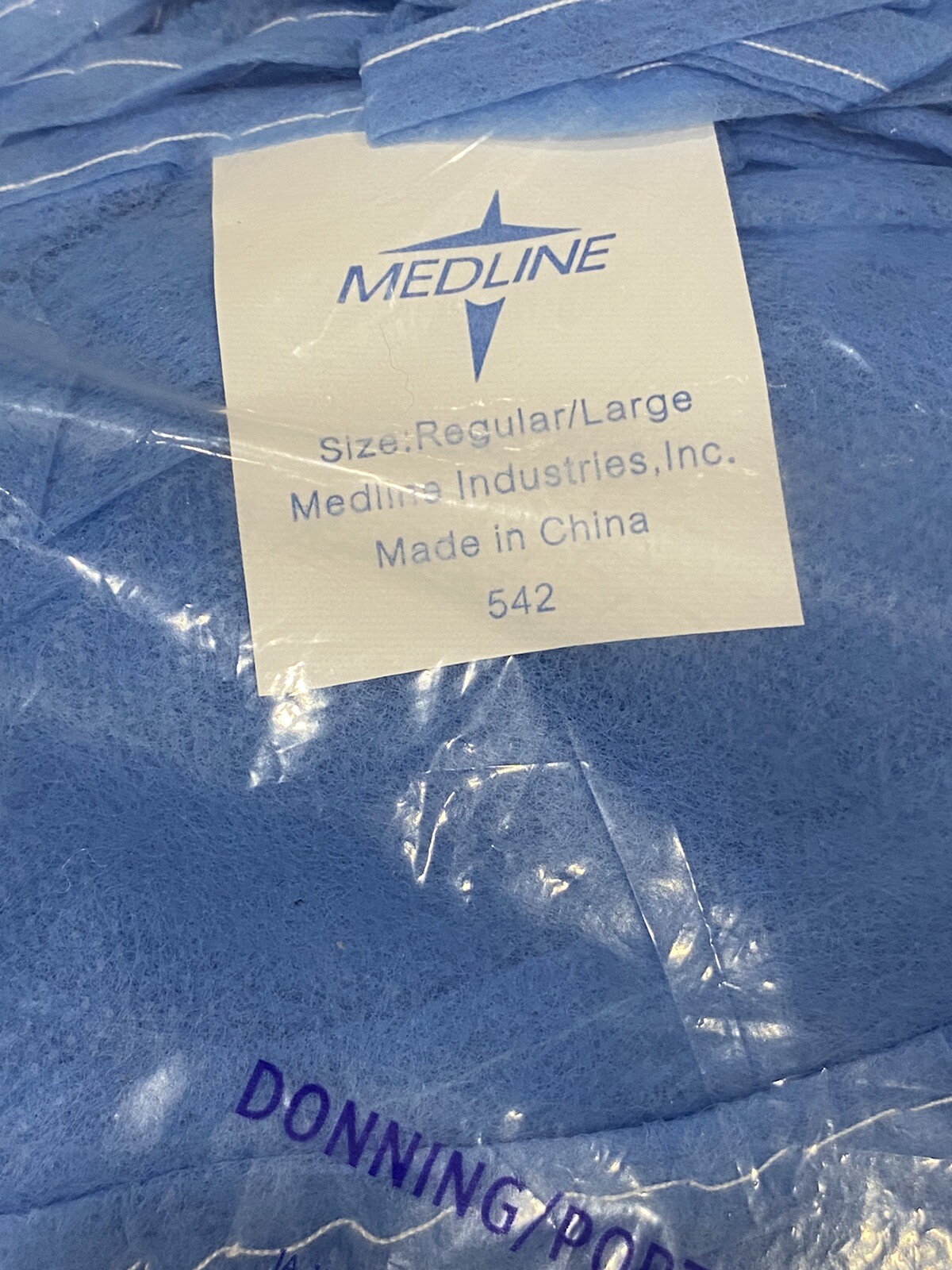 New Bundle 10 Each-Pack Medline Isolation Protective Procedure Gown Size L Blue
