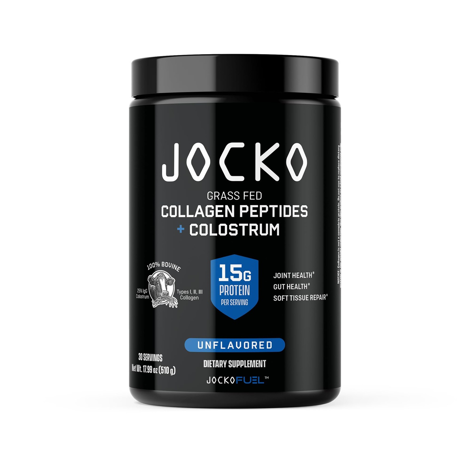 Collagen Powder 15g Hydrolyzed Colostrum 2g Gut Health Joint Support Jocko Fuel