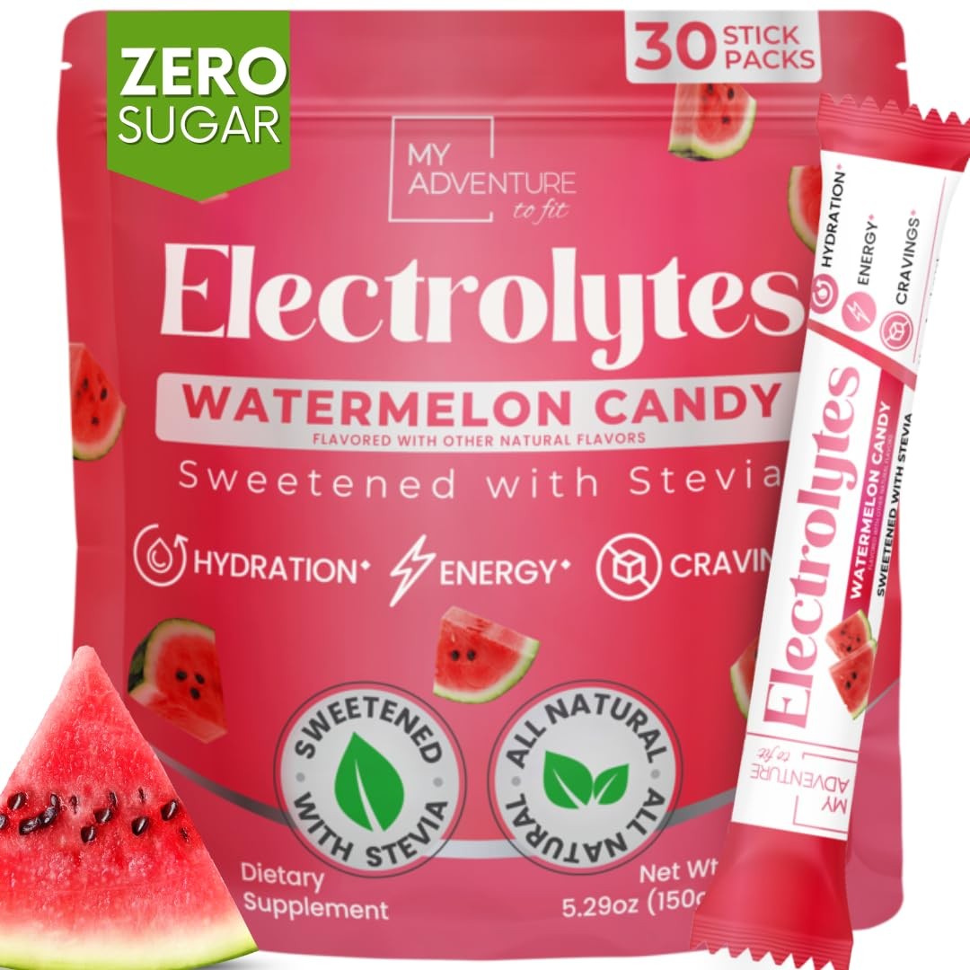 Electrolyte Powder Packets 30 Pack Watermelon Zero Sugar All Natural Candy