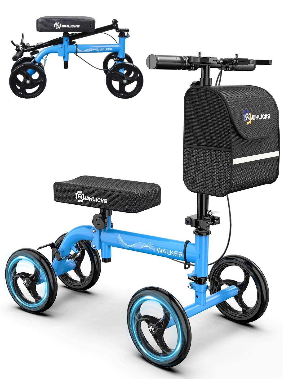 Scooter Foldable Steerable Dual Brakes Broken Foot Surgery WHLICKS Knee
