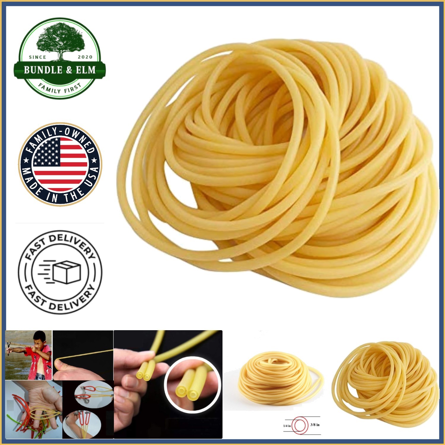 High-Quality Latex Rubber Tubing, 50ft Length, Ideal for Slingshot and Fishing
