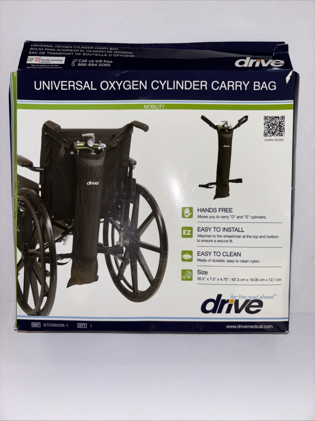 Drive Universal Oxygen Cylinder Carry Bag New