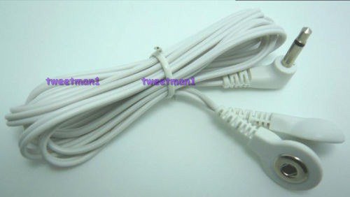 *+BONUS* Electrode Lead Wire/Cable Connector for 2 Snap Pads 3.5mm Plug TENS