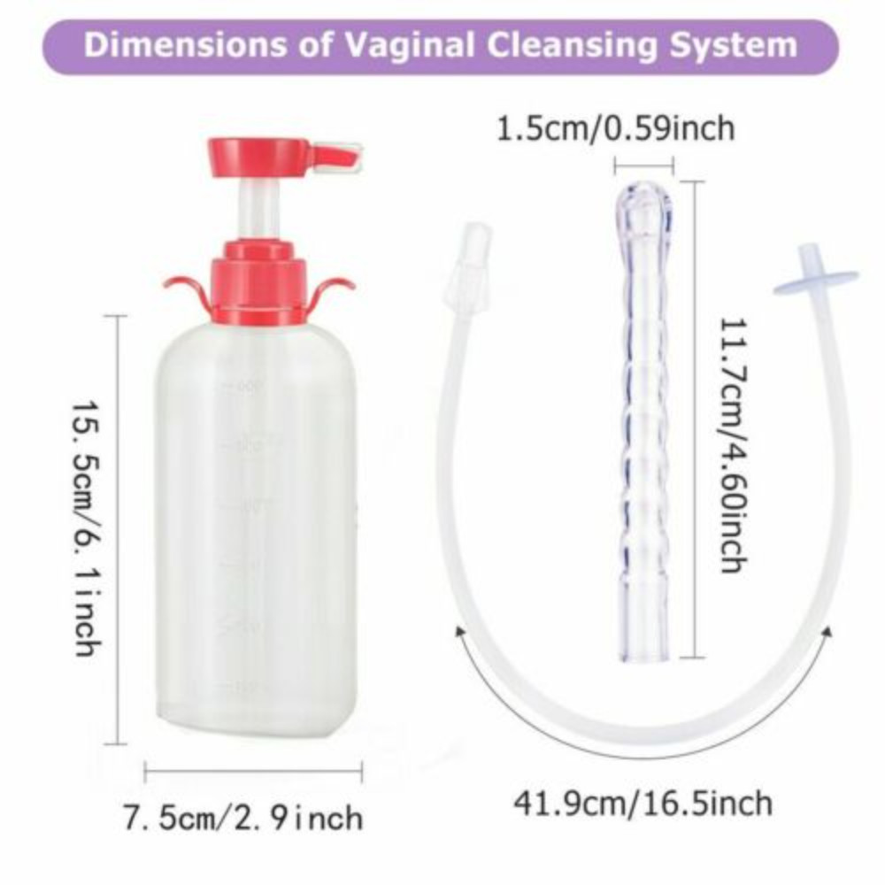 600ML Enema Anal Vaginal Anal Cleaning Washer Douche Bottle Pump Pressure Kit