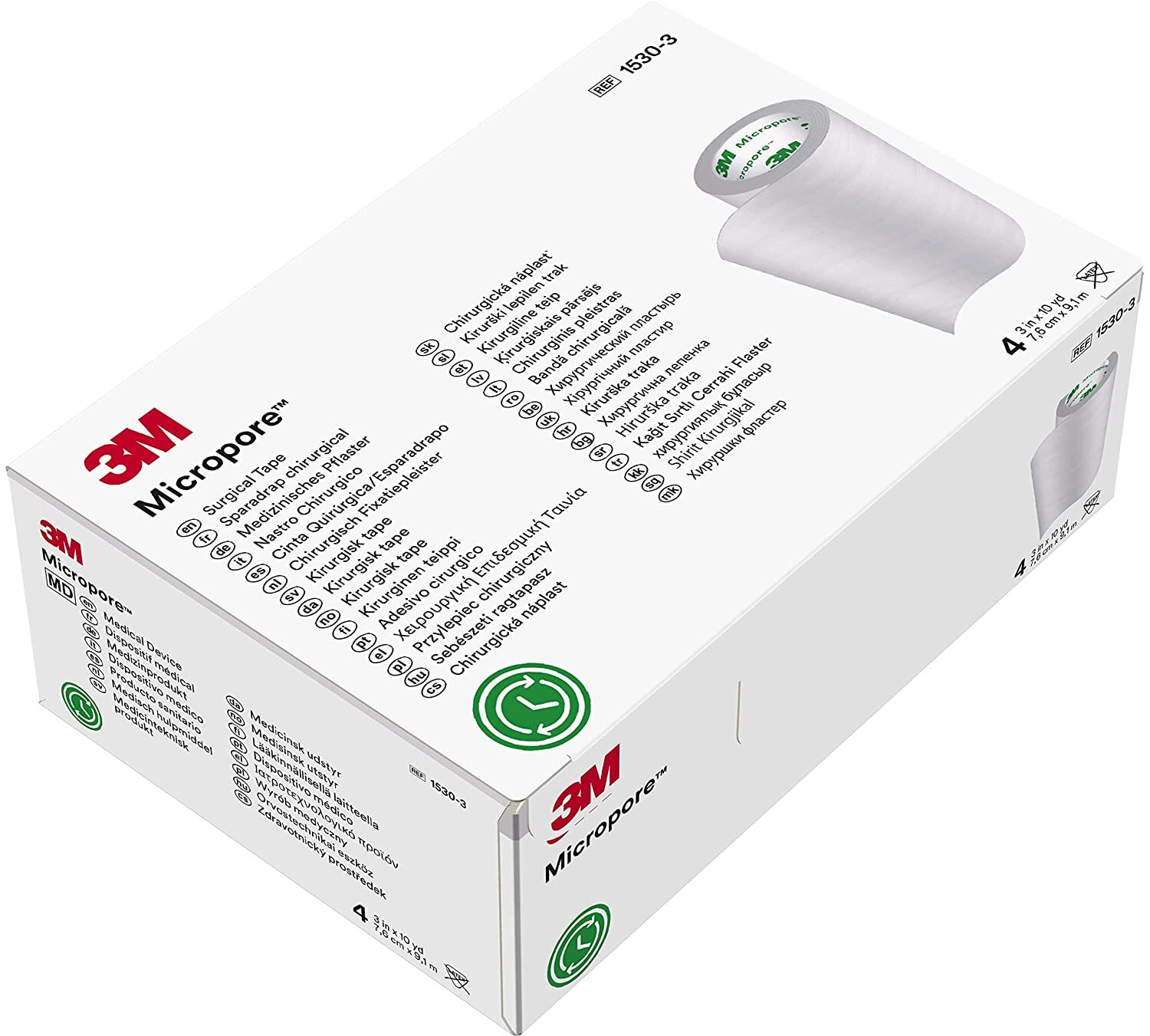 3M 1530-3 Micropore Paper Medical Tape 3 in. (Box of 4)