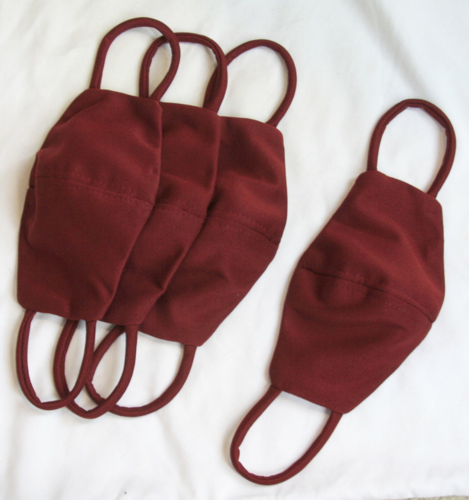 Bridesmaid bridesmaids wedding face mask lot of 4 maroon burgundy neoprene