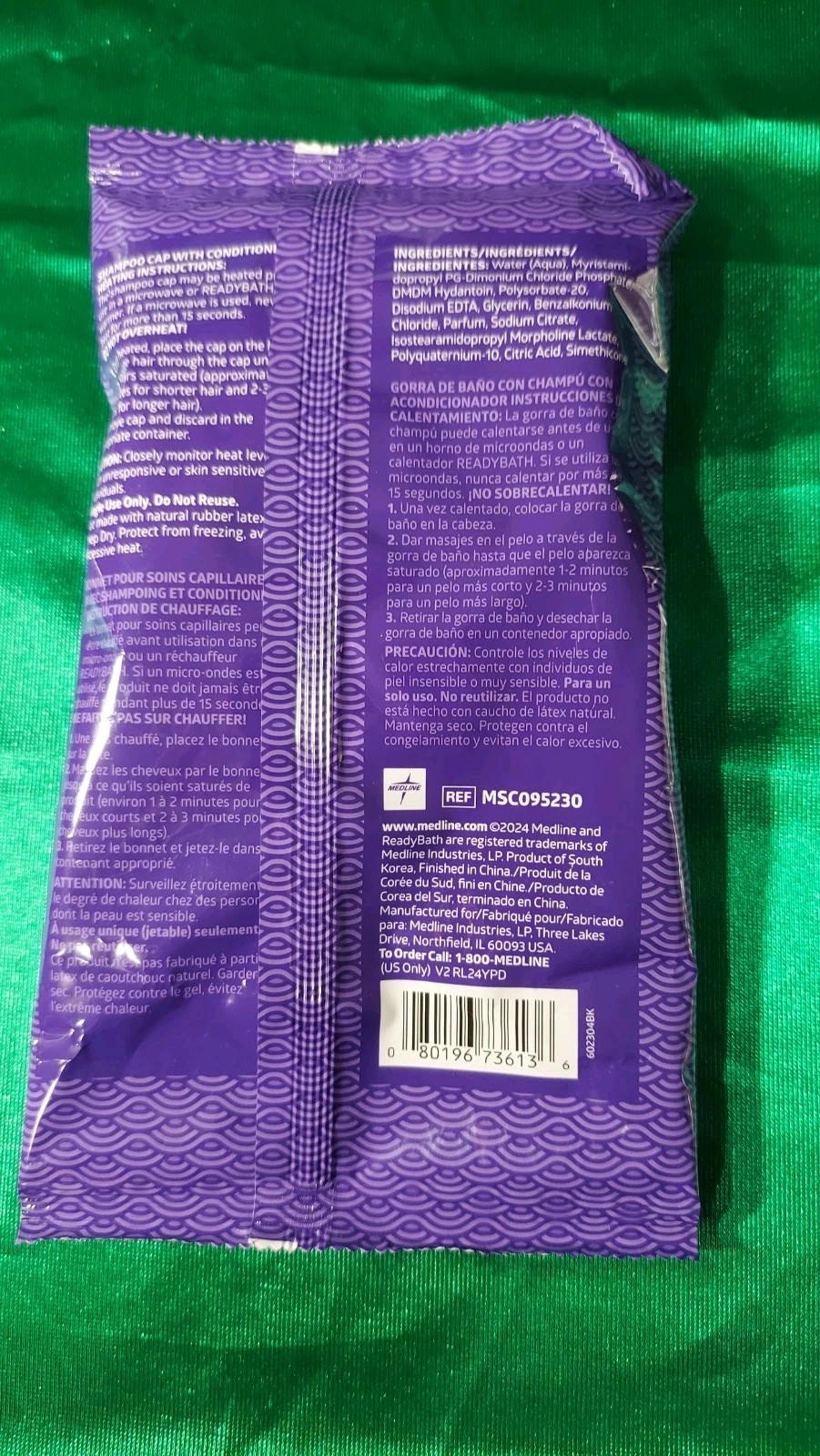 Lot Of 30 Medline ReadyBath Cap Conditioning Shampoo Cap Scented Single Use