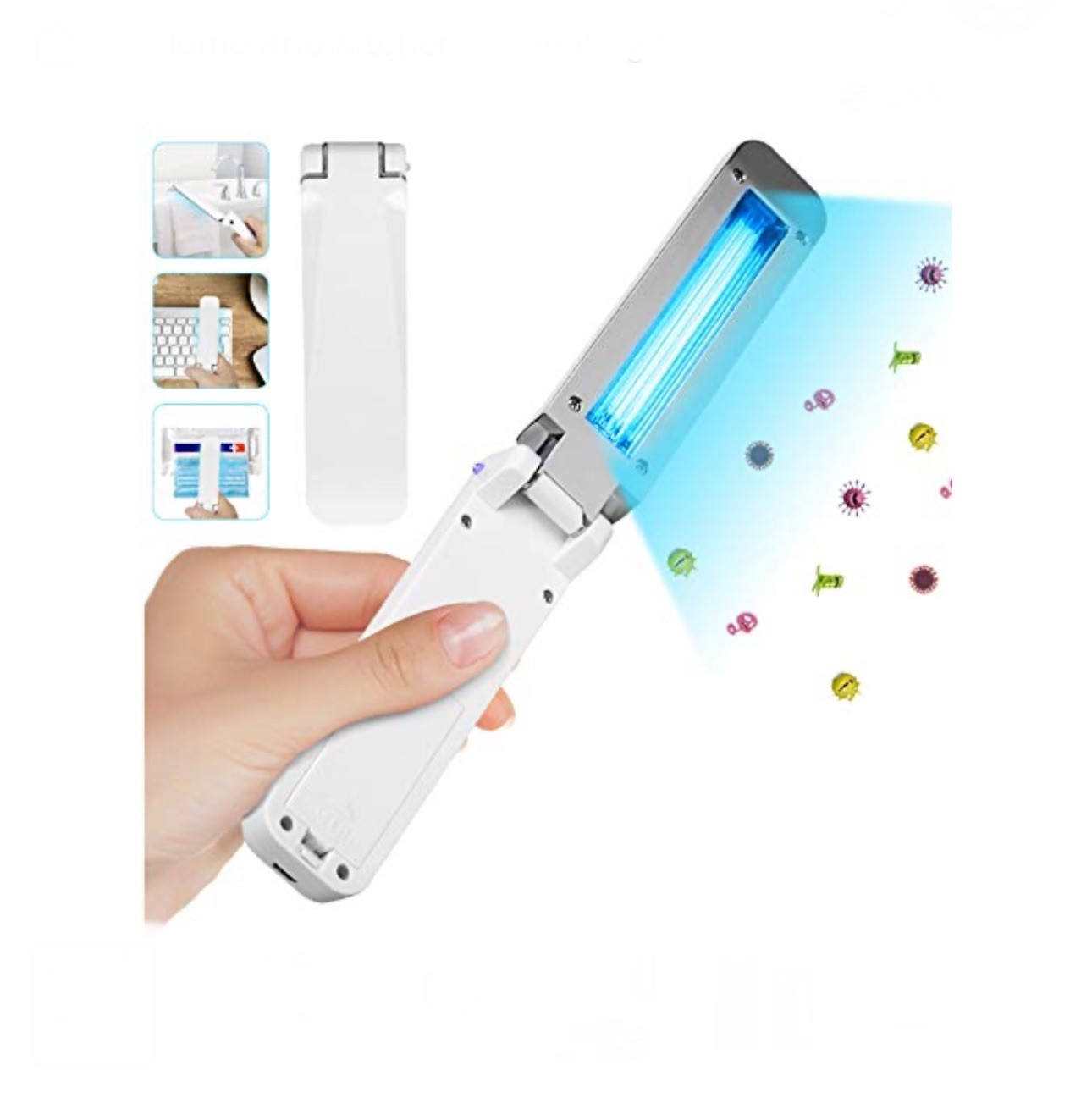 Mini UVC Sanitizer – Kills 99.9% Germs in 30 sec – Handheld