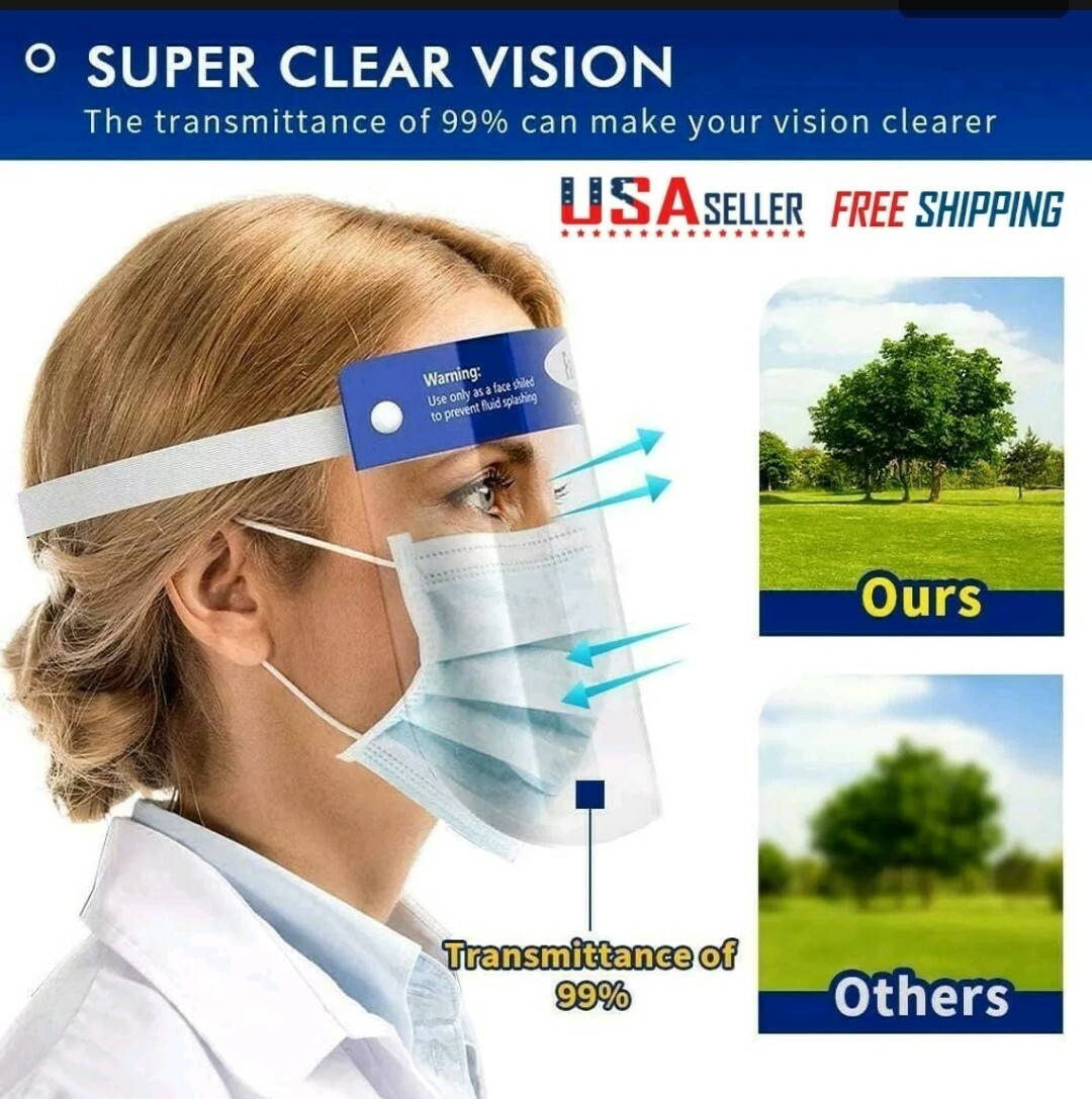 10-Pack Face Shield Reusable Protection Face Mask Anti-Splash – Restaurant Use