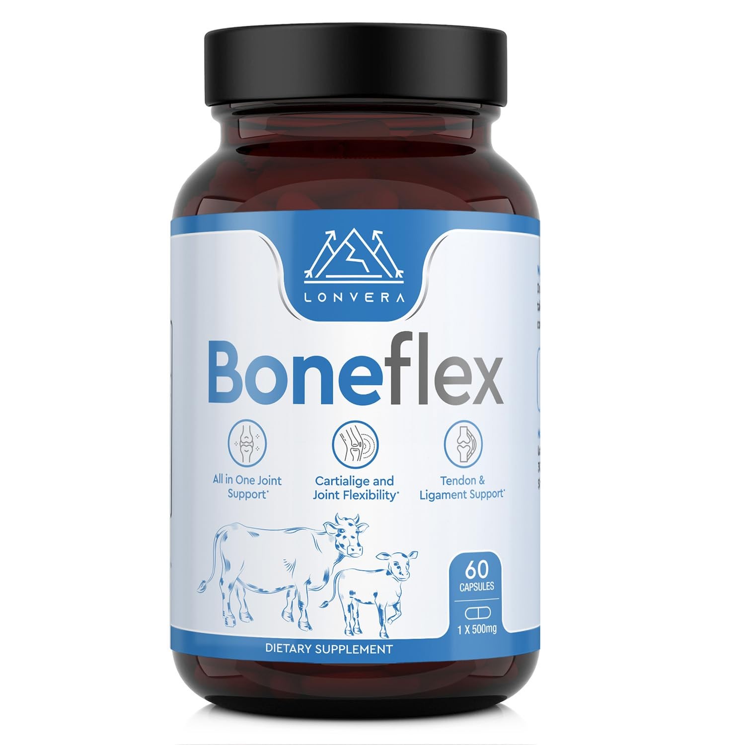Joint Support Supplement Glucosamine Chondroitin MSM 60 Capsules Lonvera Grass