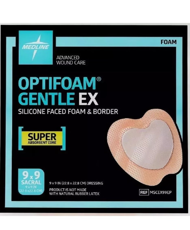 Optifoam Gentle EX Silicone-Faced Foam And Border Sacral 9×9 Dressing, Set of 5