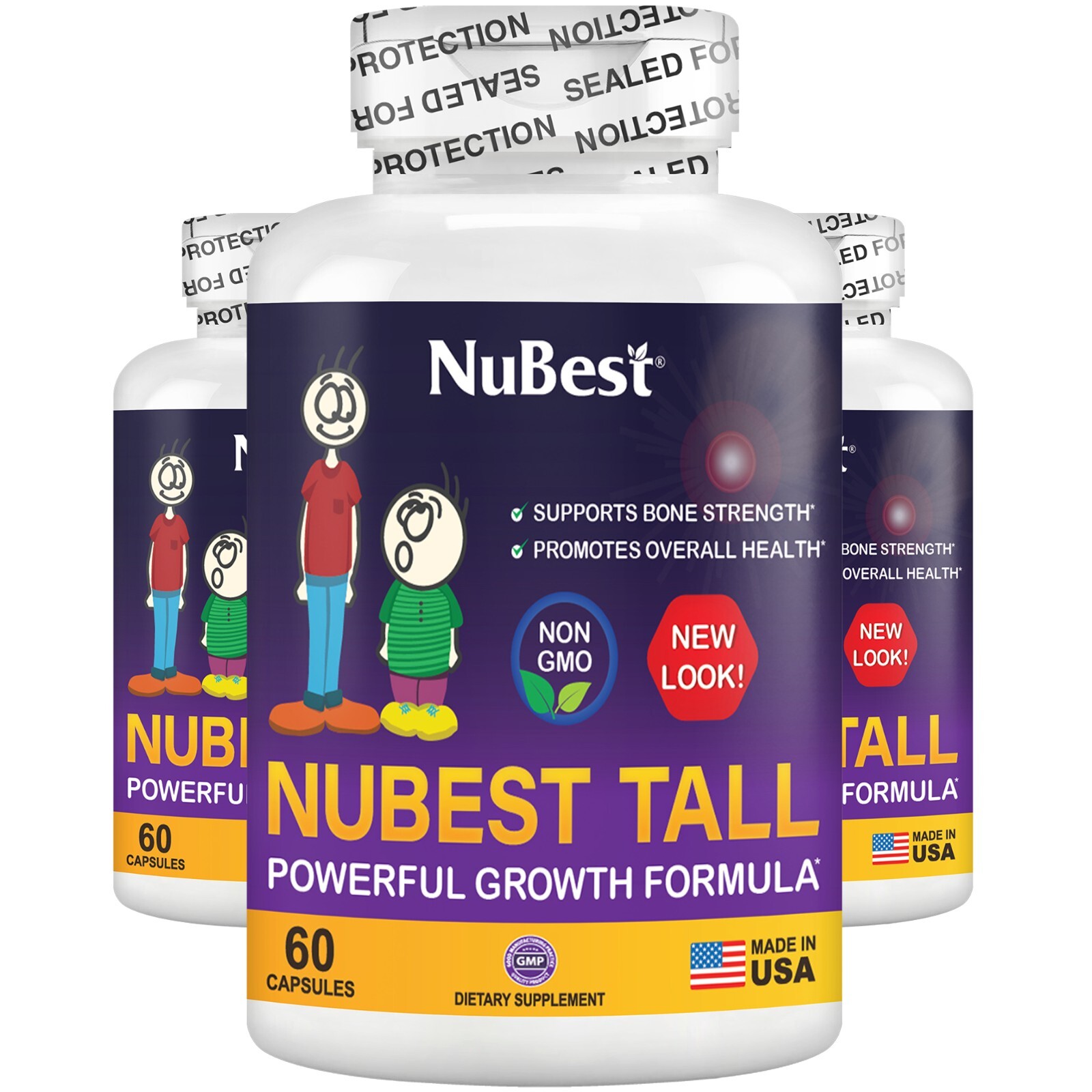(Pack of 3) NuBest Tall, Healthy Growth Supplement For Children (5+) & Teens