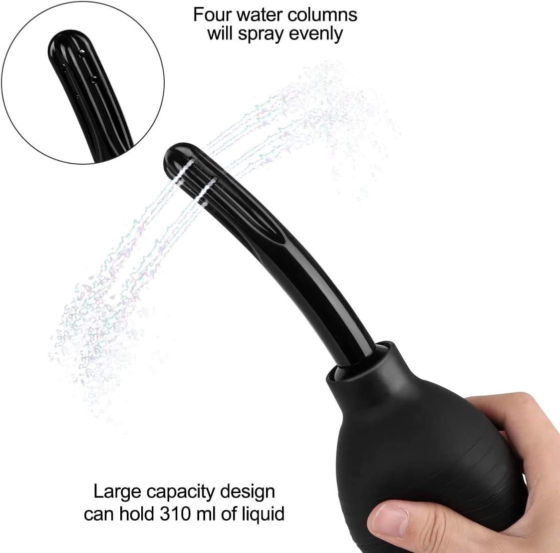 10 Oz Enema Bulb Kit with Storage Bag- Anal or Vaginal Silicone Douche for Men