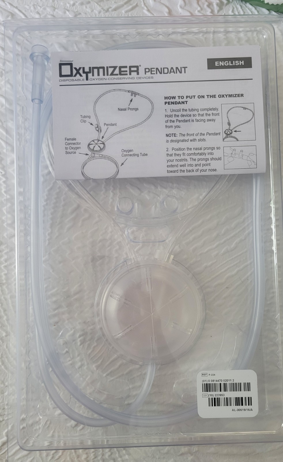 NEW Oxymizer Pendant Disposable Oxygen Conserving Device Style P-224