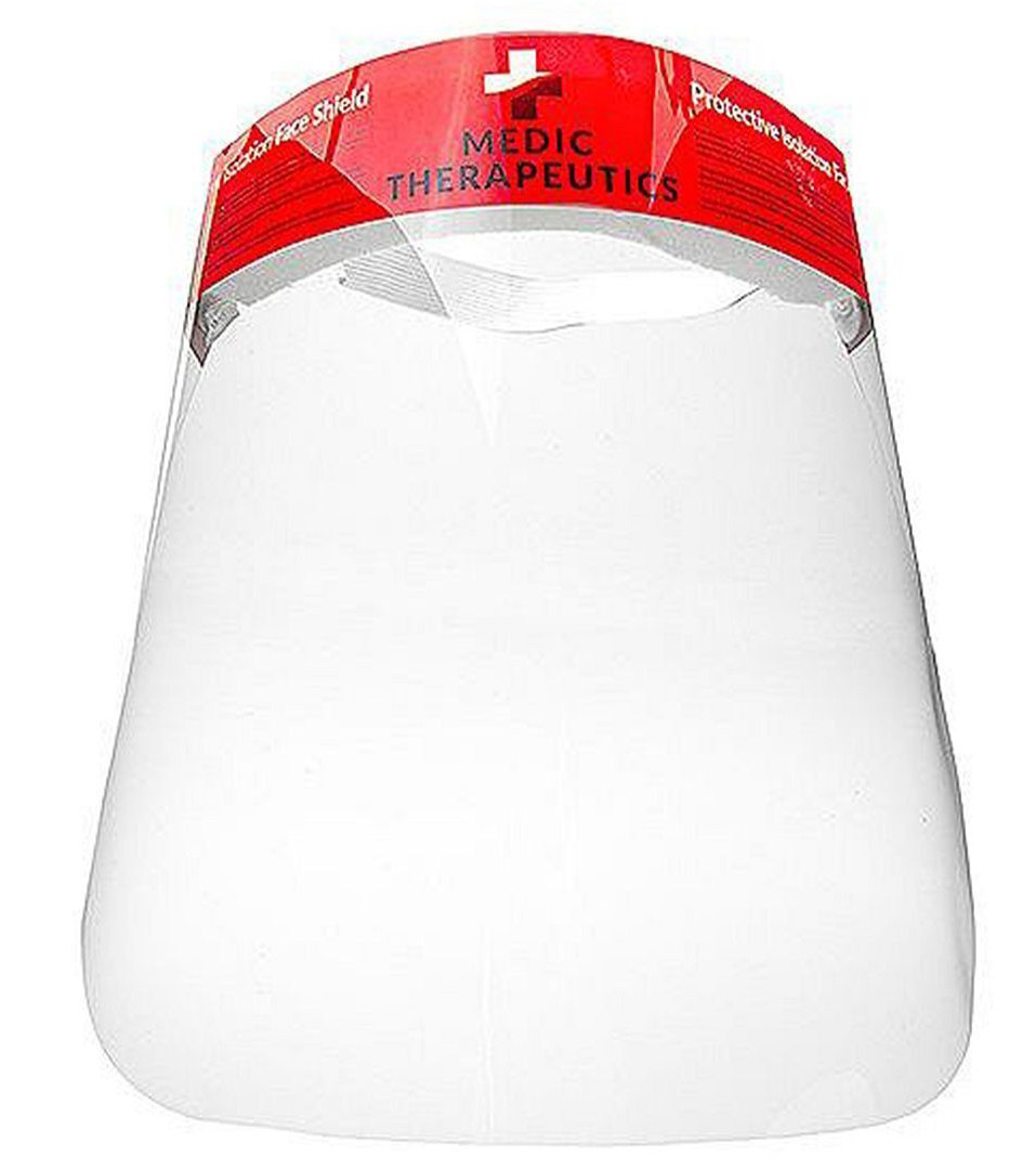 Full Clear Reusable Face Shield w/ elastic headband glasses goggles friendly 4ct