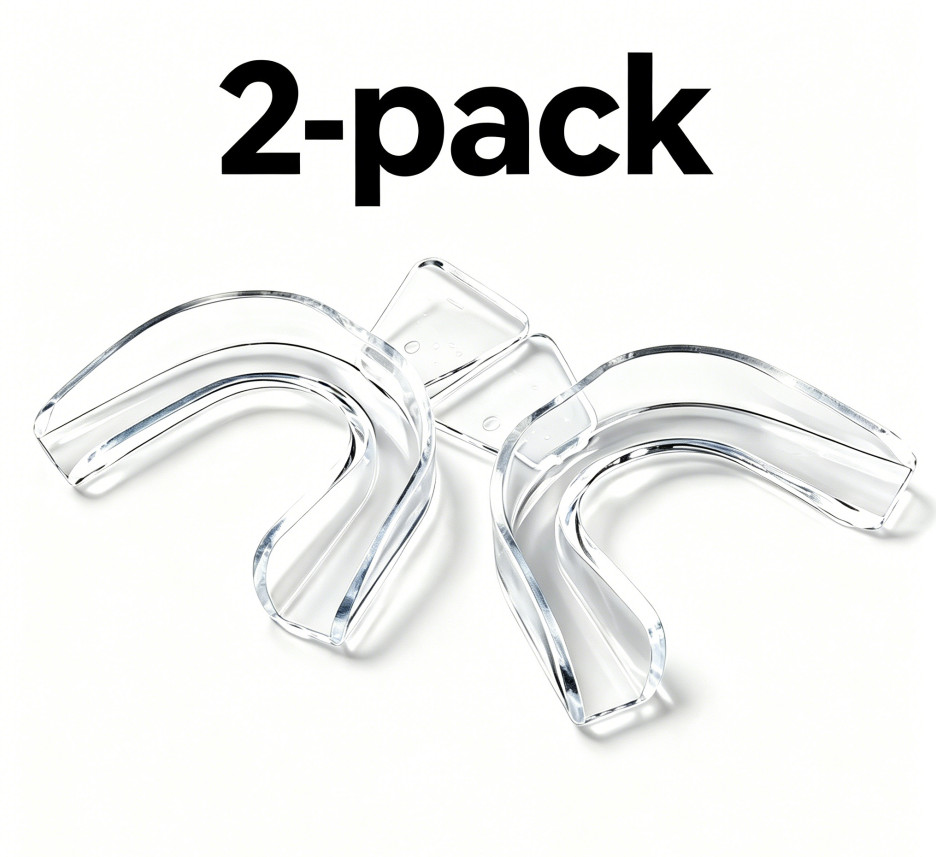 2Pcs Boil & Bite Dental Trays for Custom Fit Oral Care & Grinding Relief