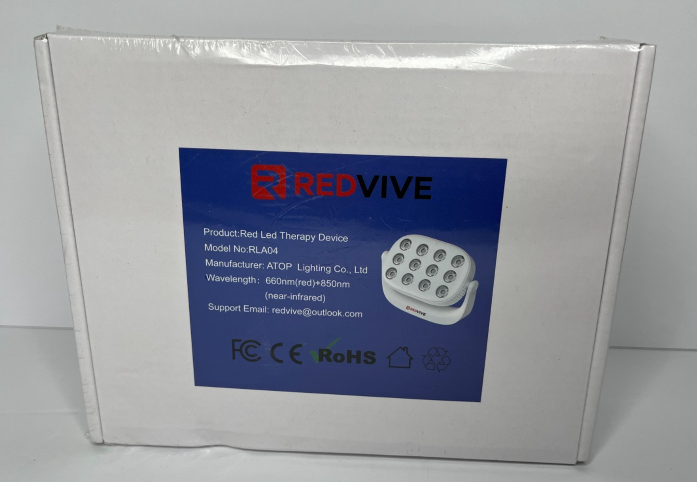 REDVIVE Red LED Light Therapy Device 660nm 850nm Handheld White RLA04 New