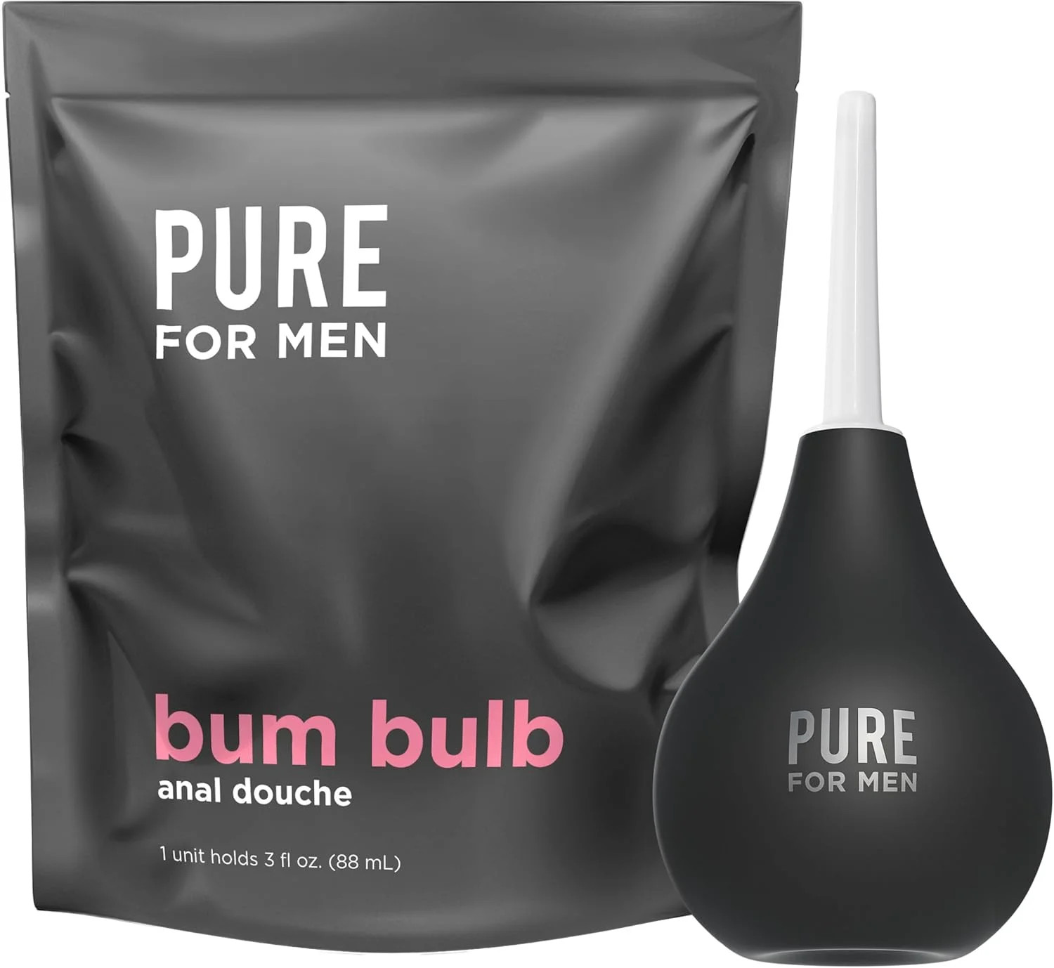 Pure for Men Bum Bulb | Anal Douche Kit with Detachable Tip | Reusable Enema, Ea