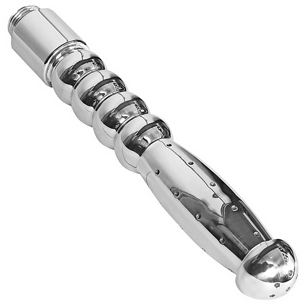 Side Drilled Beaded Douche Nozzle – 316L Stainless Steel Shower Enema Attachment