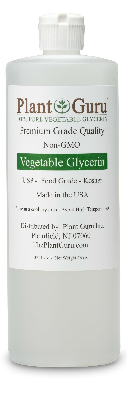 Vegetable Glycerin Propylene Glycol 32 oz Each USP 99.9 % Pure Food Grade VG PG