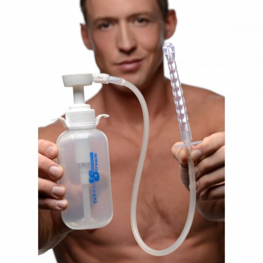 Pump Action Enema Bottle with Nozzle Douche CleanStream Silicone Polyethylene NR